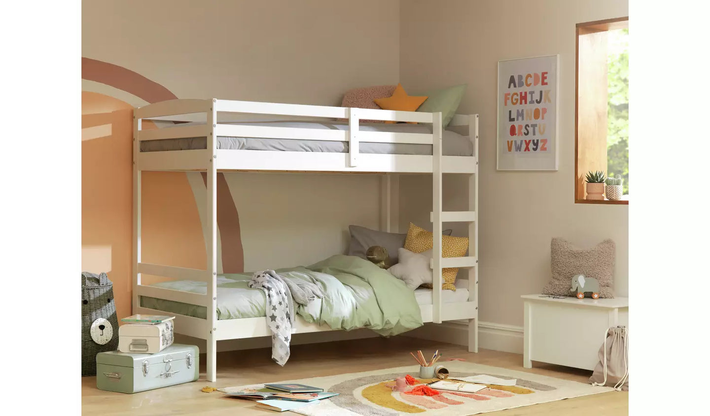 Josie Shorty White Bunk Bed - WITH MATTRESS